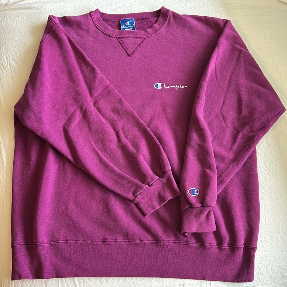 Vintage Unisex Champion Crewneck Plum Sweatshirt